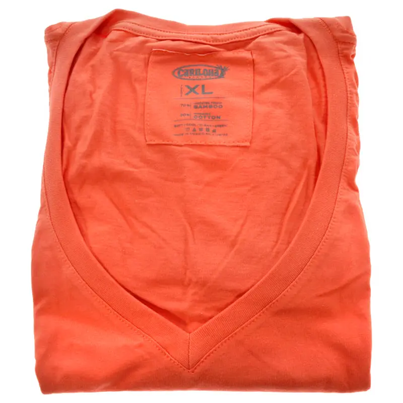 Cariloha Bamboo V-Neck Tee - Sunkissed Coral by Cariloha for Women - 1 Pc T-Shirt (XL)