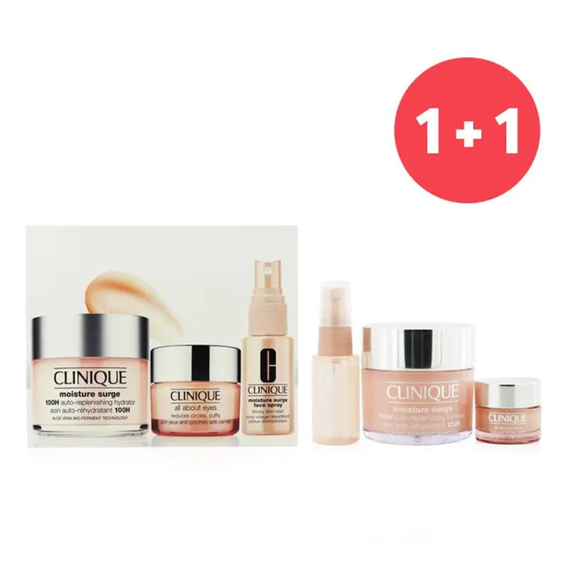 Clinique 1+1 SetMoisture Surge Set: Moisture Surge 100H 125ml+ All About Eyes 15ml+ Moisture Surge Face Spray Thirsty Skin Relief 30ml  3pcs x2