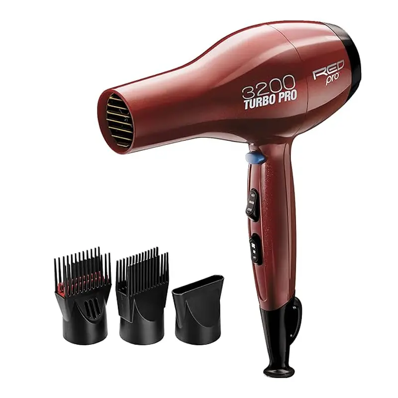 Red Pro 3200 Turbo Pro Dryer with 3 Styling Attachments