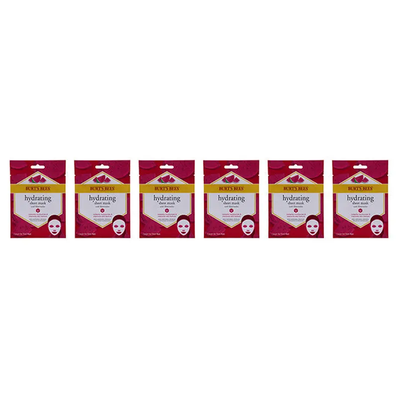 Burts Bees Hydrating Sheet Mask with Watermelon by Burts Bees for Women - 1 Pc Mask - Pack of 6