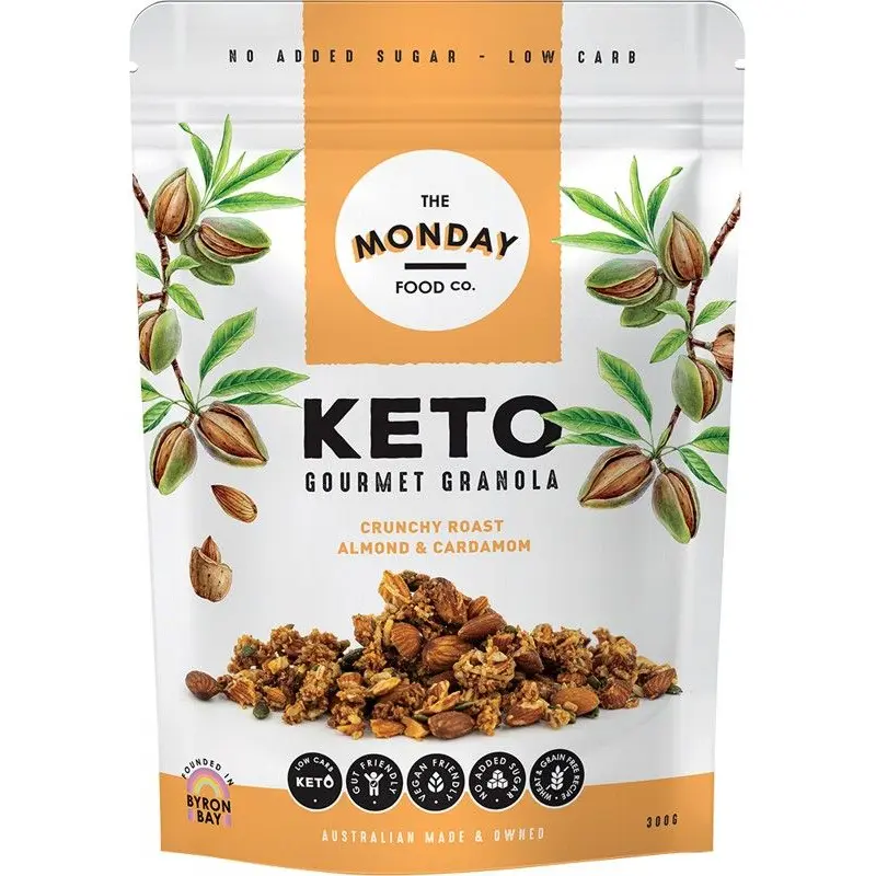 The Monday Food Co. Keto Granola Crunchy Roast Almond & Cardamon 300g