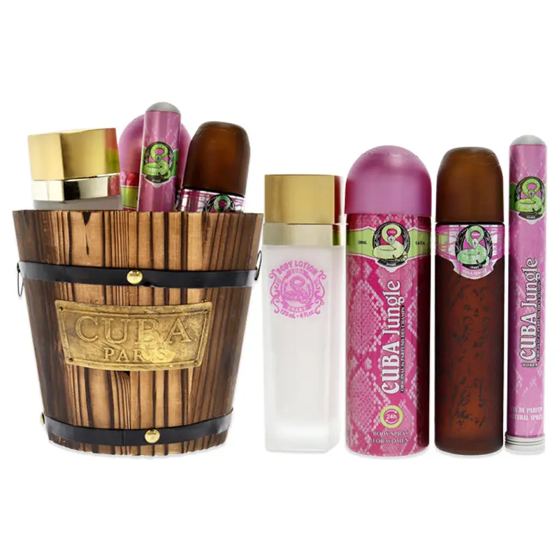 Cuba Cuba Jungle Snake by Cuba for Women - 4 Pc Gift Set 3.4oz EDP Spray, 1.17oz EDP Spray, 6.8oz Body Spray, 4oz Body Lotion