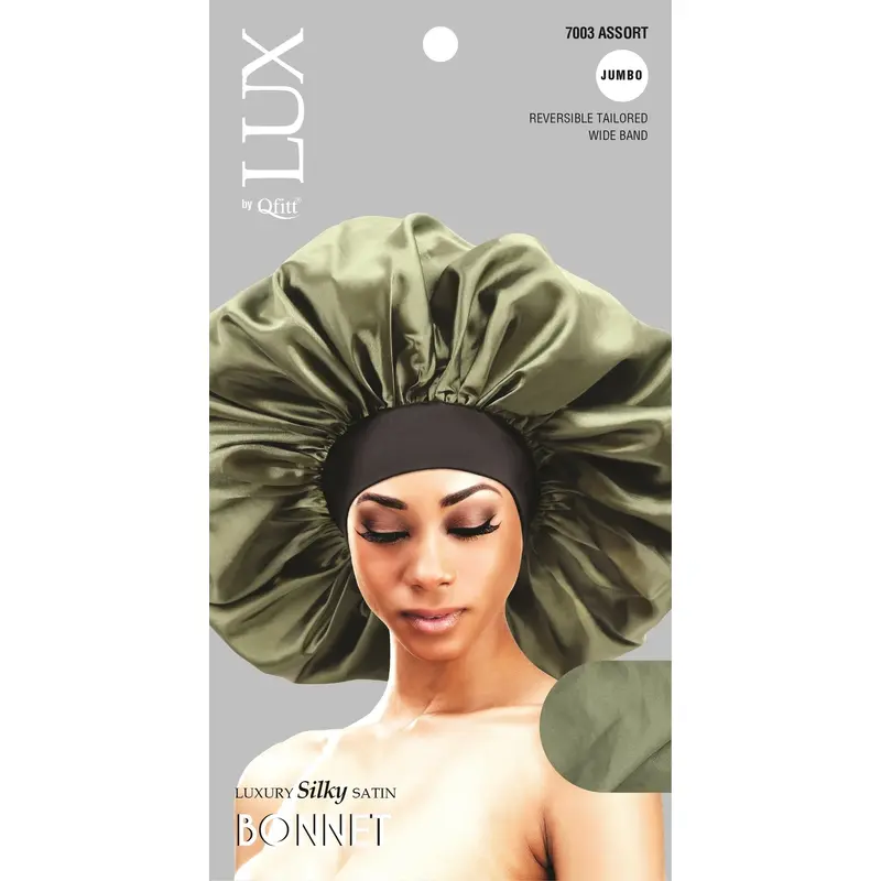 Qfitt LUX Luxury Silky Jumbo Satin Bonnet #7003 Assorted