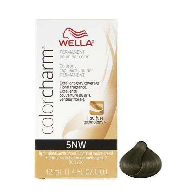 Wella Color Charm Permanent Liquid Hair Color - 5NW Dark Golden Brown