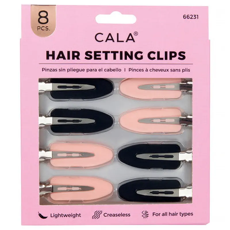 Cala 66231 Hair Setting Clips 8pcs Black/Pink
