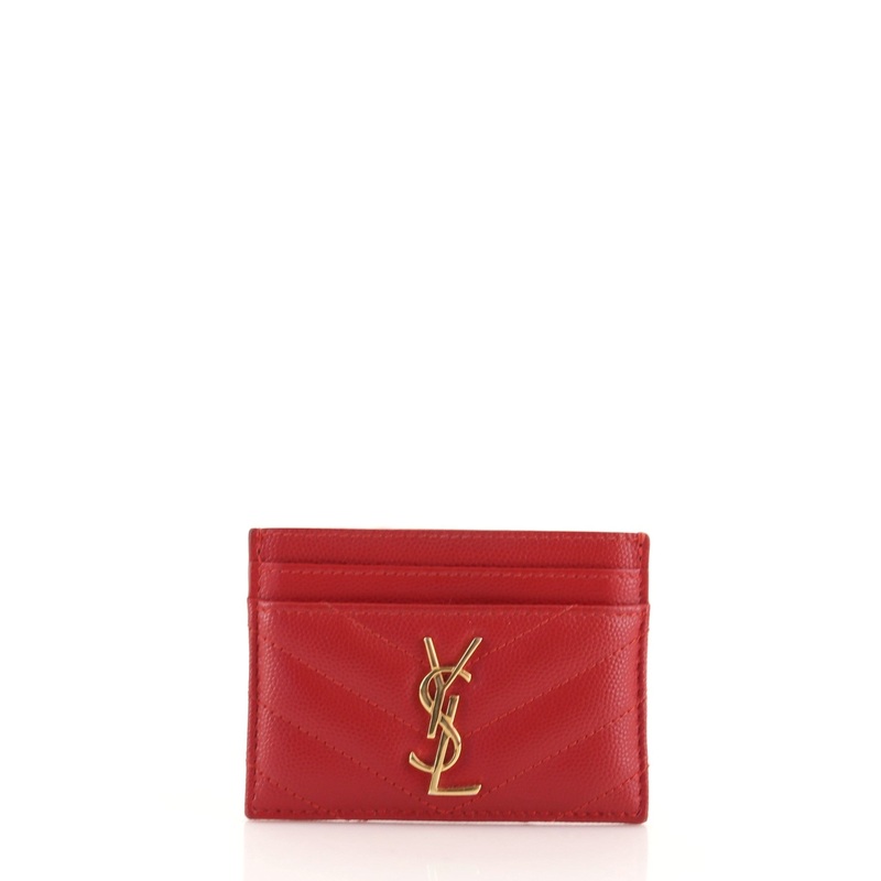 Classic Monogram Card Holder Matelasse Chevron Leather S744816632772