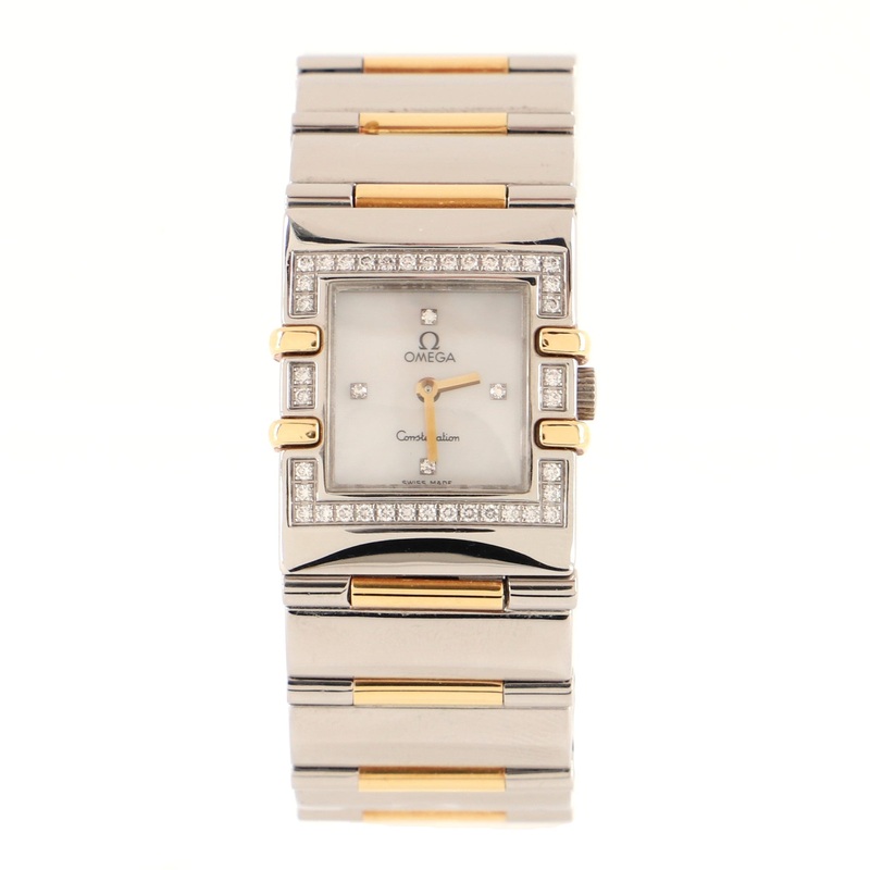 Constellation Quadra Quartz Watch Stainless Steel and Yellow Gold with Diamond Bezel and Markers and Mother of Pearl 19