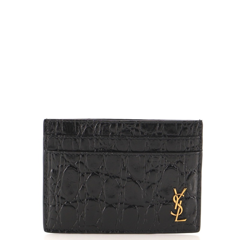 Tiny Classic Monogram Card Holder Crocodile Embossed Leather S744816571461